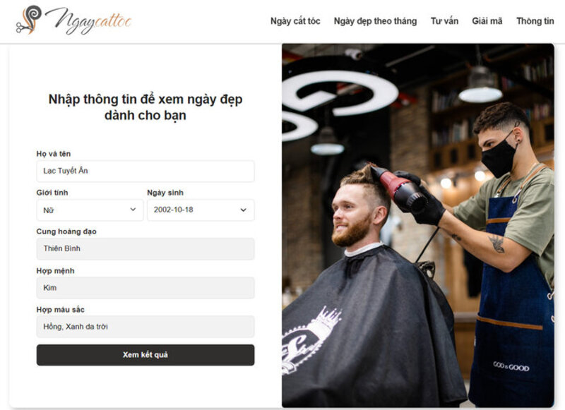 Top 5 Web xem ngày cắt tóc may mắn 12 tháng trong năm miễn phí